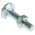 Bright Zinc Plated Steel Coach Bolt, M8 x 40mm