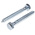 RS PRO Hex Coach Screw, Steel Bright Zinc Plated, 10mm x 75mm