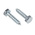 RS PRO Hex Coach Screw, Steel Bright Zinc Plated, 6mm x 25mm