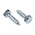 RS PRO Hex Coach Screw, Steel Bright Zinc Plated, 12mm x 40mm