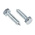 RS PRO Hex Coach Screw, Steel Bright Zinc Plated, 12mm x 50mm