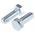 Bright Zinc Plated Steel, Hex Bolt, M20 x 55mm