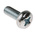 RS PRO Pozidriv Pan Steel Machine Screws DIN 7985Z, M5x12mm