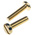 RS PRO Slot Pan Brass Machine Screws DIN 85, M6x25mm