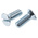 RS PRO Slot Countersunk Steel Machine Screws DIN 963, M6x16mm