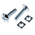 Bright Zinc Plated Steel Roofing Bolt, M8 x 30mm