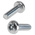 RS PRO Bright Zinc Plated Pan Steel Tamper Proof Security Screw, M6 x 20mm