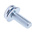 RS PRO M4 x 12 mmmm Zinc Plated Steel Pan Head Sems Screw, Plain Washer