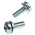 RS PRO M6 x 16 mmmm Zinc Plated Steel Pan Head Sems Screw, Plain Washer