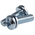 RS PRO M6 x 20 mmmm Zinc Plated Steel Pan Head Sems Screw, Plain Washer