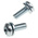 RS PRO M6 x 16 mmmm Zinc Plated Steel Pan Head Sems Screw, Spring Washer