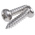 RS PRO Plain Stainless Steel Pan Head Self Tapping Screw, N°4 x 1/2in Long 13mm Long