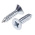 RS PRO Bright Zinc Plated, Clear Passivated Steel Countersunk Head Self Tapping Screw, N°10 x 3/4in Long 19mm Long