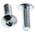 RS PRO Bright Zinc Plated Steel Hex Socket Button Screw, ISO 7380, M3 x 8mm