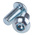 RS PRO Bright Zinc Plated Steel Hex Socket Button Screw, ISO 7380, M12 x 25mm