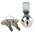 RS PRO Chrome Zinc Cabinet Lock, 16mm Panel-to-Tongue, 16.2 x 14.2mm Cutout, Key Unlock