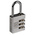 RS PRO Combination Weatherproof Aluminium Combination Padlock, 5mm Shackle, 30mm Body
