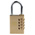 RS PRO Combination Weatherproof Brass Combination Padlock, 6mm Shackle, 40mm Body