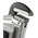 Ega-Master Pipe Wrench, 457.2 mm Overall, 50.08mm Jaw Capacity, Metal Handle
