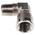 Legris Brass Nickel Plated Hydraulic Elbow Threaded Adapter, 0913 00 10, R 1/8 Male G 1/8 Female