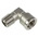 Legris Brass Nickel Plated Hydraulic Elbow Threaded Adapter, 0913 00 13, R 1/4 Male G 1/4 Female