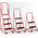 RS PRO 3 Tread Steel Steps 0.75m Platform Height, Red