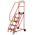 RS PRO 5 Tread Steel Steps 1.25m Platform Height, Red