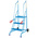 RS PRO 3 Tread Steel Steps 750mm Platform Height, Blue