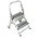 RS PRO 2 Tread Aluminium Steps 0.44m Platform Height, Silver