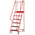 RS PRO 6 Tread Steel Steps 1.4m Platform Height, Red