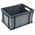 RS PRO 20L Grey Plastic Medium Euro Containers, 400mm x 300mm x 220mm