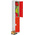 2 Door Steel Red Industrial Locker, 1800 mm x 300 mm x 450mm