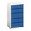 Bott 5 Drawer Storage Unit, Steel, 900mm x 525mm x 550mm, Blue, Grey