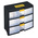 RS PRO 3 Drawer Storage Unit, PP, 334mm x 391mm x 197mm, Black, Transparent
