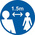 RS PRO Vinyl Social Distancing 1.5m Apart Floor Sign, Self-Adhesive 400mm