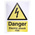 RS PRO Black/White/Yellow Vinyl Safety Labels, Danger Electric Shock Risk-Text 200 mm x 150mm