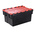 RS PRO 77L Red PP Attached Lid Container, 600mm x 400mm x 400mm