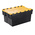 RS PRO 65L Yellow PP Attached Lid Container, 600mm x 400mm x 365mm