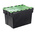 RS PRO 56L Green PP Attached Lid Container, 600mm x 400mm x 310mm