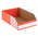 RS PRO Cardboard Storage Bin, 100mm x 200mm, Red