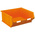 RS PRO PP Storage Bin, 180mm x 419mm, Orange