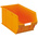 RS PRO PP Storage Bin, 181mm x 205mm, Orange