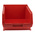RS PRO PP Storage Bin, 130mm x 205mm, Red