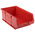 RS PRO PP Storage Bin, 130mm x 205mm, Red