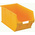 RS PRO PP Storage Bin, 181mm x 205mm, Yellow