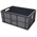 RS PRO 52L Grey PP Large Euro Containers, 600mm x 400mm x 270mm