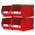 RS PRO PP Storage Bin, 132mm x 205mm, Red