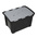 RS PRO 60L Black, Grey PP Large Storage Box, 385mm x 595mm x 412mm