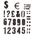 RS PRO Black Numeric Label, 75mm Character Height