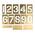 AT Brown 13 Piece Brass Stencil Numbers, 76mm Character Height